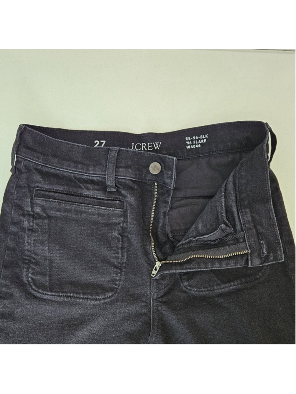 J.Crew '96 Slim Flare High Rise Jeans Size 27 Black Retro 90's Style - Picture 6 of 13